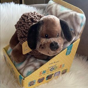 Little Miracles Snuggle Plush Dog and Blanket Set - Brown